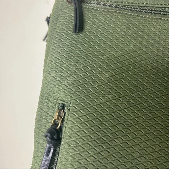 Elliott Lucca Olvera Neoprene Metro Backpack Diamond-Print Olive Green - Picture 3 of 8